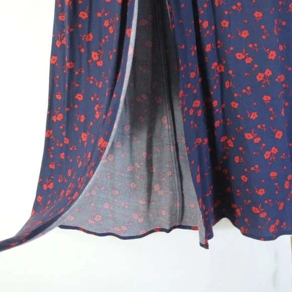 NEW Reformation Zelda Anaheim Poppy Midi Long Sleeve Slit Dress size 8 #1539 - Picture 11 of 13